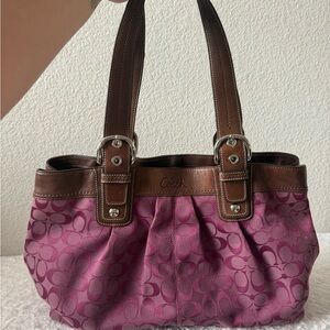 Coach Purple and Brown Shoulder Bag